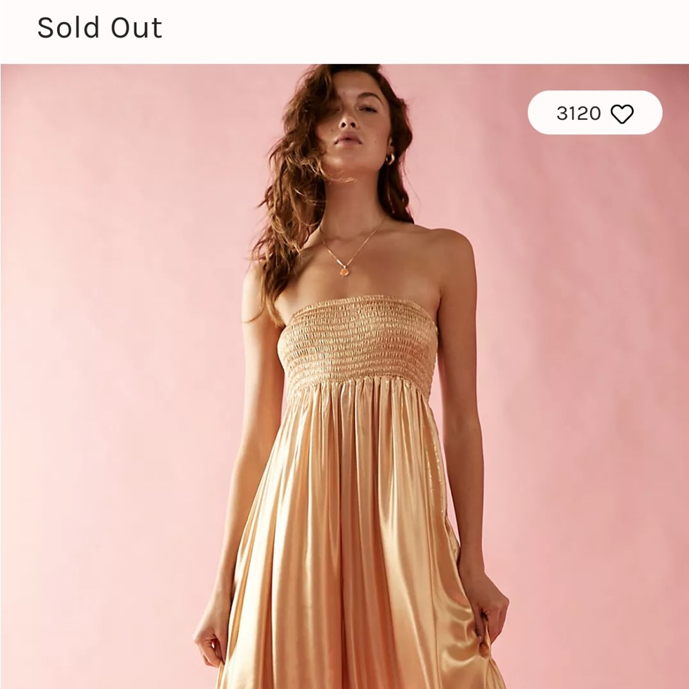 Free People Julie One Piece Jumpsuit - Gold/Champagne